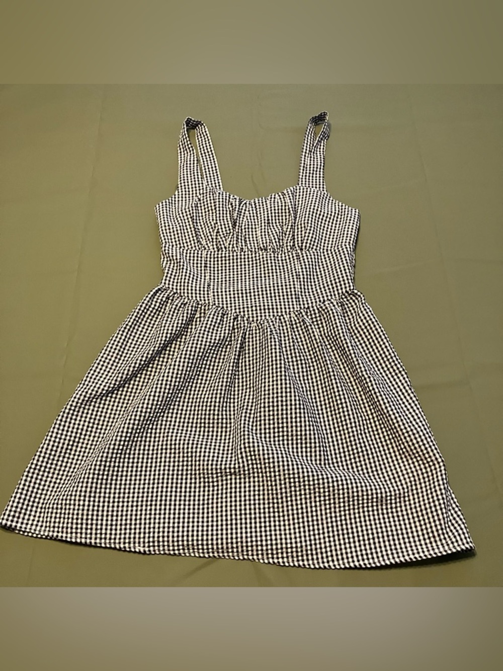 gingham babydoll milkmaid mini dress Hesperus size L